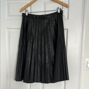 J. Crew Faux Leather Pleated Skirt